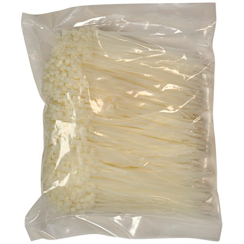 Nylon Cable Tie, 8 Inches (8"), 50 lbs, White (Pack of 1000) HT16054
