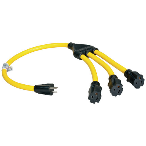 Extension Cord Tri Tap Adapter 15A 125V (Pack of 1) HT16327