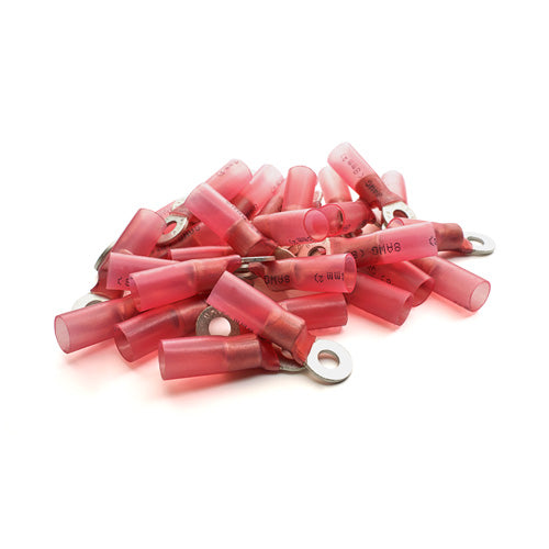 Ring Tongue Terminal 8 AWG Red #10 Stud (Pack of 30) HT19171