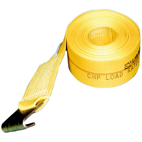 LiftAll® LoadHugger™ Web Winch Strap, Yellow, 30' Length (Pack of 1) HT40708